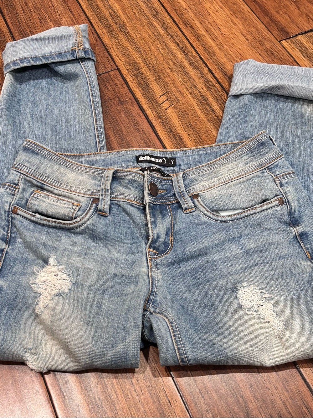 Dollhouse Charley Distressed Cropped Skinny Jeans